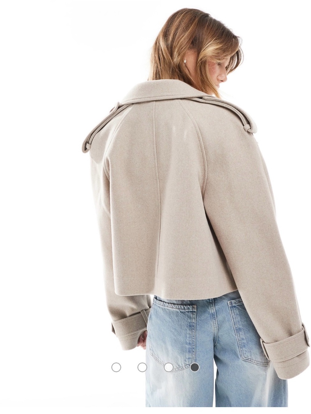 ASOS Tailored Double-Breasted Trench Jacket - Oatmeal - Picture 4 of 8